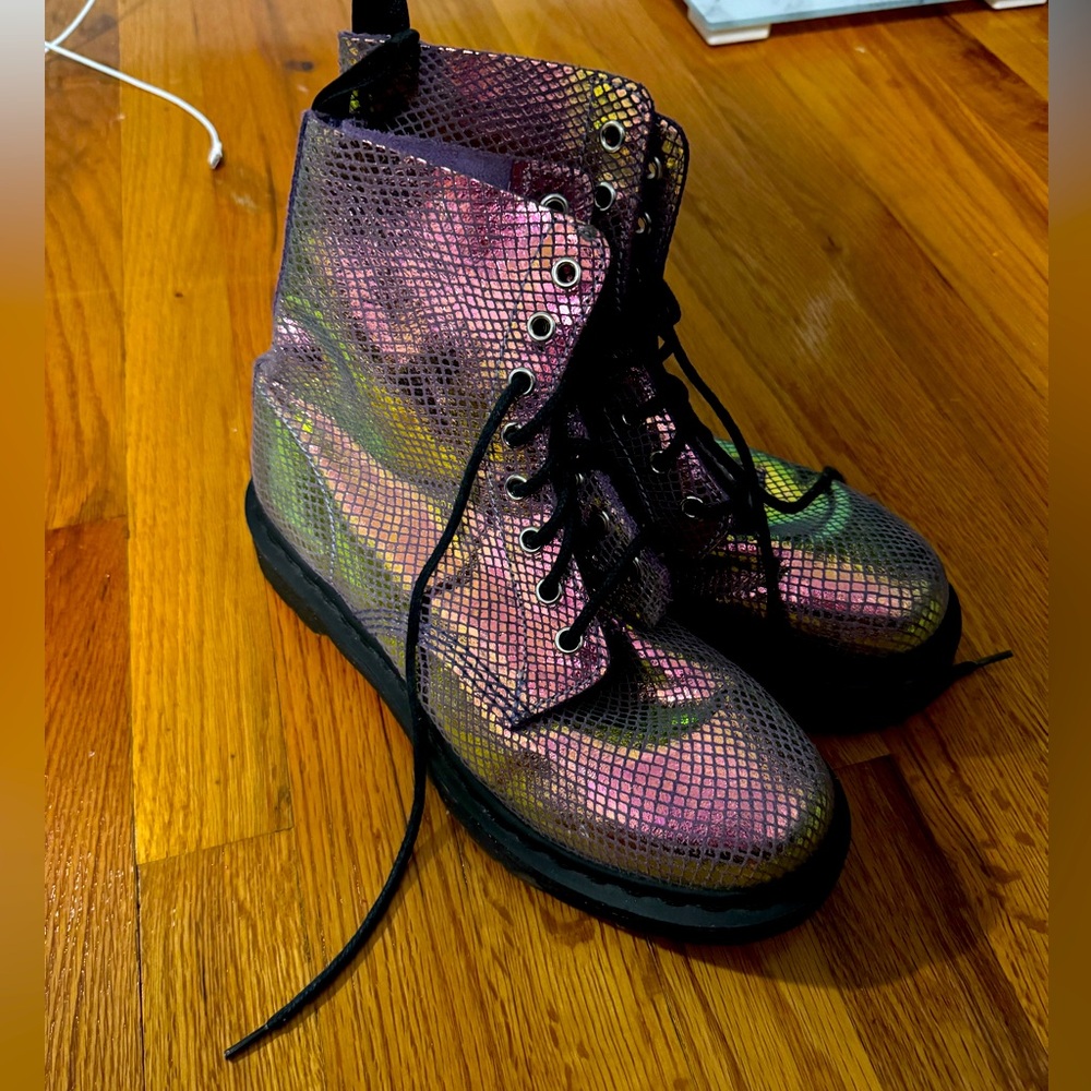 Iridescent Metallic Doc Marten Boots